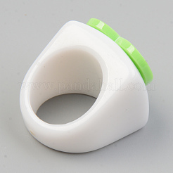 Opaque Acrylic Finger Rings&nbsp;X-RJEW-T010-13