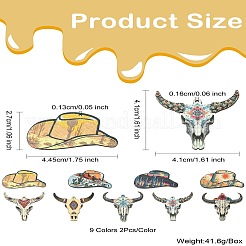 18Pcs 9 Styles Wooden Pendants&nbsp;WOOD-CJ0002-13