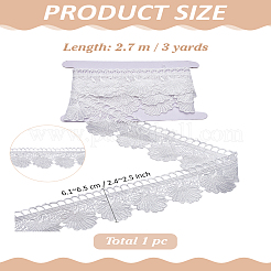 3 Yards Polyester Shell Shaped Flower Lace Trim&nbsp;OCOR-LP0002-33B