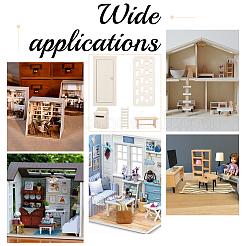 5Pcs 5 Styles Mini Wood Ladder & Letter Box & Tea Table & Fairy Door & Foot Pads&nbsp;DJEW-OC0001-44