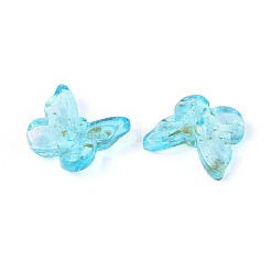 Transparent Spray Painted Glass Charms&nbsp;X-GLAA-T016-22B