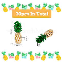30Pcs Light Gold Plated Alloy Enamel Pendants&nbsp;ENAM-FH0001-68