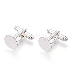 Flat Round Brass Cuff Settings&nbsp;KK-S133-12mm-KP001S