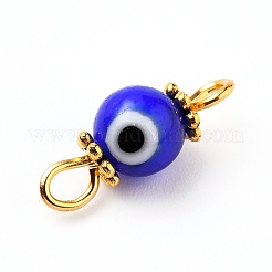 Golden Plated Handmade Lampwork link Connectors&nbsp;PALLOY-JF00544