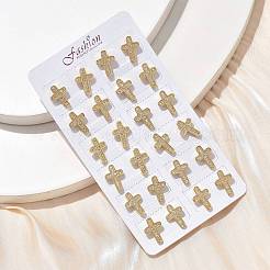 Brass Micro Pave Clear Cubic Zirconia Stud Earrings&nbsp;EJEW-D305-07G