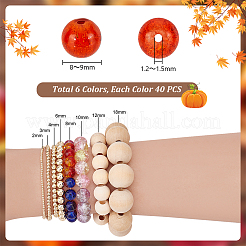 240Pcs 6 Colors Transparent Spray Painted Crackle Glass Beads Strands&nbsp;GLAA-PH0003-13