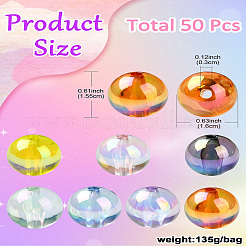 50Pcs Transparent Acrylic Beads&nbsp;OACR-CJ0002-14