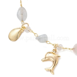 Natural Morganite Link Bracelets for Women&nbsp;BJEW-JB12116-01
