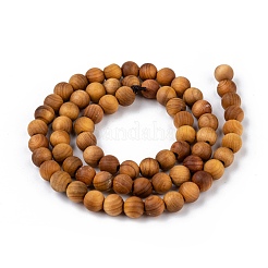 Natural Wood Beads Strand&nbsp;X-WOOD-F006-01-6mm