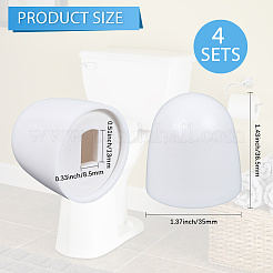Round Plastic Push-On Toilet Bowl Bolt Caps Covers with Extra Washers&nbsp;FIND-WH20816-001