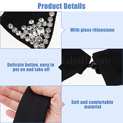 6Pcs 6 Styles Polyester & Glass Rhinestone Fake Shirt Collar&nbsp;DIY-HS0001-71