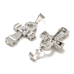 Brass Micro Pave Cubic Zirconia Pendants&nbsp;KK-K355-43P