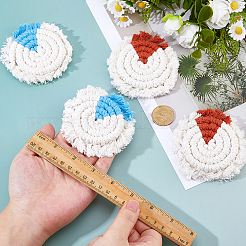 4Pcs 2 Colors Handmade Macrame Cotton Coasters&nbsp;AJEW-FH0006-79