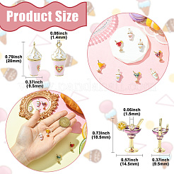 8Pcs 8 Styles Cocktail/Ice Cream Alloy Enamel Pendants&nbsp;ENAM-CJ0007-37