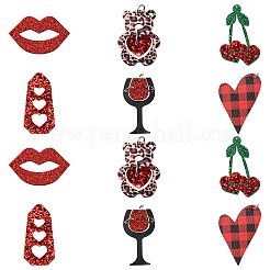 12Pcs 6 Styles PU Leather Big Pendants&nbsp;FIND-FS0003-74