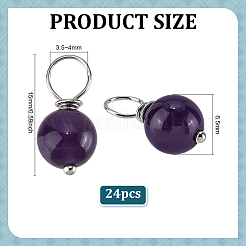 24Pcs Natural Amethyst Pendants&nbsp;PALLOY-PH01916