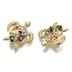 Hollow Brass Micro Pave Colorful Cubic Zirconia Pendants&nbsp;ZIRC-S067-085-NF