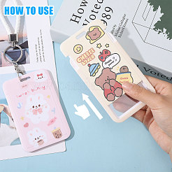4 Sets 4 Colors ABS Plastic Hand Strap Card Holders&nbsp;AJEW-CA0004-30