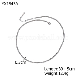 304 Stainless Steel Round Beaded Necklaces&nbsp;STAS-OY015-49P