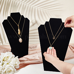 Bust Velvet Cover with Cardboard Paper Necklace Display Stands&nbsp;NDIS-WH0010-15
