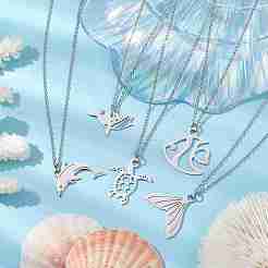 Non-Tarnish Ocean Theme Pendant Necklaces&nbsp;NJEW-JN04870