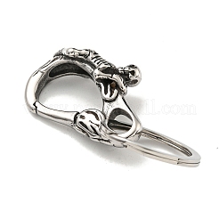 Tibetan Style 316 Surgical Stainless Steel Fittings with 304 Stainless Steel Key Ring&nbsp;FIND-Q101-18AS