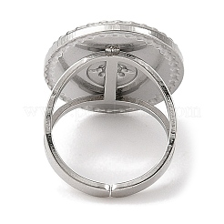 304 Stainless Steel Enamel Open Cuff Rings for Women&nbsp;RJEW-F166-58P-03
