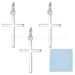 4Pcs Rack Plating 925 Sterling Silver Pendants&nbsp;STER-BBC0009-32
