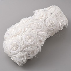 Polyester Paillette Lace Trims&nbsp;OCOR-WH0071-025C