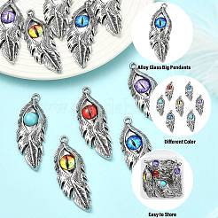 10Pcs 5 Colors Alloy Glass Big Pendants&nbsp;FIND-CJ0005-78