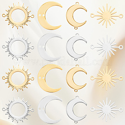 32Pcs 8 Styles Stainless Steel Hollow Connector Charms&nbsp;STAS-SC0010-10