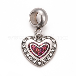 304 Stainless Steel Crystal Rhinestone European Dangle Charms&nbsp;STAS-F278-08P
