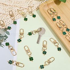 20Pcs Clover Alloy Enamel Pendant Decorations&nbsp;HJEW-CP00072