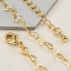 Brass Heart Link Bracelets for Women&nbsp;BJEW-G735-07G