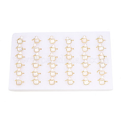 Brass & Natural Pearls Adjustable Open Cuff Rings for Women&nbsp;PEAR-N020-07J