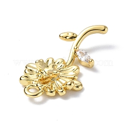 Brass Micro Pave Cubic Zirconia Pendants&nbsp;KK-F846-05B-G