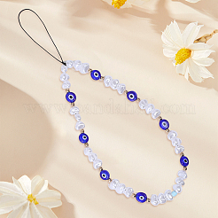 1Pc Evil Eye Lampwork Phone Hand Strap Chains&nbsp;HJEW-BM0001-49