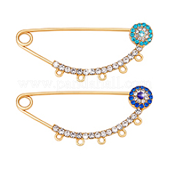 2Pcs 2 Colors Brass Brooch Findings&nbsp;KK-PH0013-71