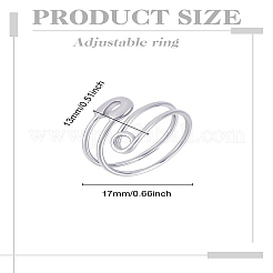 1Pc Stainless Steel Cuff Rings for Women&nbsp;RJEW-LP0002-26P