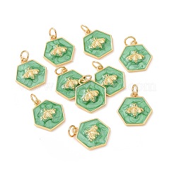Rack Plating Brass Enamel Pendants&nbsp;X-KK-H431-10G
