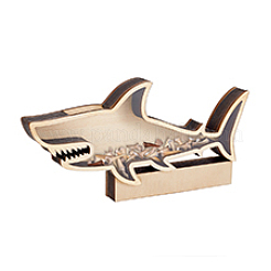 Shark Shape Wood Display Box&nbsp;DIY-WH0430-991