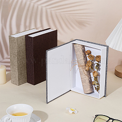 3Pcs 3 Colors Burlap Fake Book Model Simulation Book&nbsp;AJEW-PH0008-14