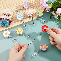 8Pcs 8 Colors Flower PVC with Resin Badge Reel&nbsp;AJEW-FH0006-88