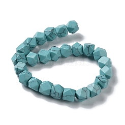 Synthetic Dyad Turquoise Star Cut Round Beads Strands&nbsp;G-M418-C02-01
