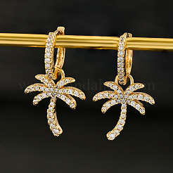 Brass Coconut Tree Hoop Earrings&nbsp;YL0119