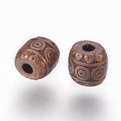 Tibetan Style Alloy Barrel Beads&nbsp;TIBEB-5178-R-NR