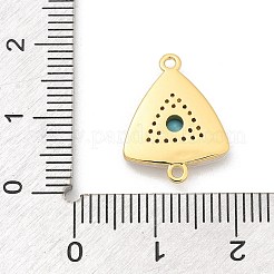 Brass Micro Pave Clear Cubic Zirconia & Shell Connector Charms&nbsp;KK-M303-03G-11