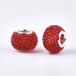 Resin Rhinestone European Beads&nbsp;X-RPDL-T002-03F