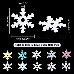 AHADEMAKER 10 Bags 10 Colors Snowflake Plastic Paillette/Sequins Beads&nbsp;MRMJ-GA0001-16
