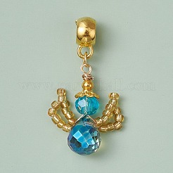 Glass Seed Beaded Woven European Dangle Charms&nbsp;PALLOY-MZ00356